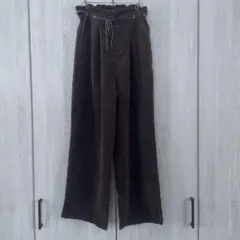 ブラウン　コーデュロイ　ワイド　パンツ　ズボン