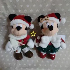 ディズニーリゾートクリスマス2025 ぬいぐるみバッジ ミッキー ミニー