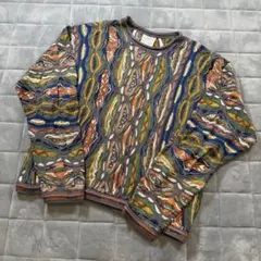 COOGI クージー　総柄　3Dニット　コットン100% Lサイズ