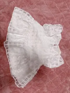 白 チェック柄 ワンピース