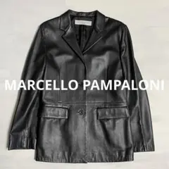 ルチェロパンパローニ MARCELLO PAMPALONI ムートンコート レザーコート ロング ボア イタリア製 48 M 茶 ブラウン /BM メンズ marcello pampaloniの通販
