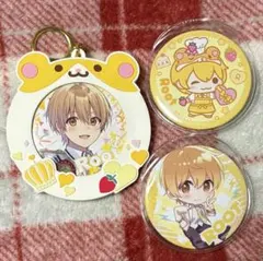 すとぷり るぅと ①缶バッジカバー付き×1 ②缶バッジビニールケース付き×2