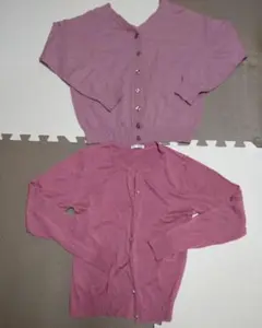 長袖カーディガン　サイズM　ピンク　花柄ボタン　Honeys　セット販売