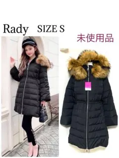 未使用タグ付◆Rady ファー　ファイバーダウン　ブラック　コート
