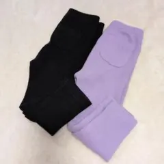 黒・紫 レギンス 90サイズ　２枚セット売り