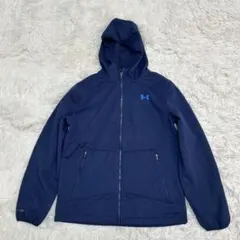 ✨ UNDER ARMOUR キッズ　裏起毛　ジップパーカー　ネイビー
