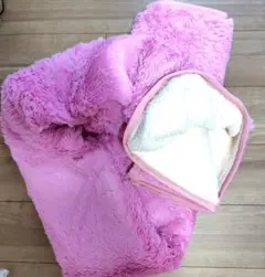 暖かい　マイクロファー毛布シングル　ピンク