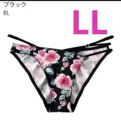 ローズ柄 ショーツ ブラック LLのサムネイル