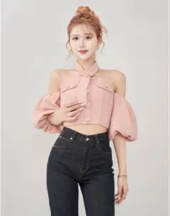 ♡*様 Darich ダーリッチ　ホルターネックオフショルツイードトップス　PN