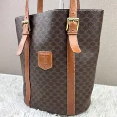 良品✨　CELINE トートバッグ　マカダム　トリオンフ　バケツ型　ヴィンテージ