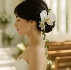 結婚式 胡蝶蘭 ウエディング 前撮り ヘアアクセサリー