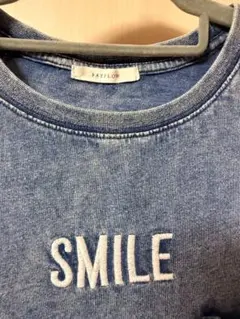 BAYFLOW SMILE 刺繍 ポケット Tシャツ インディゴのサムネイル