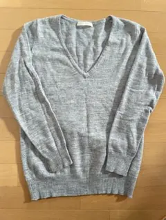 グレー Vネック セーター M LOWRYS FARM