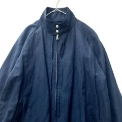 【美品】ヴァイナルアーカイブ ウールリネン ジップブルゾン ネイビー M相当