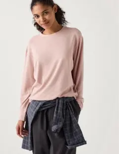 ソフトニットフリースクルーネックT