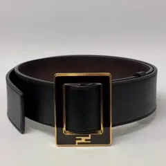 フェンディ ベルト FFバックル ゴールド金具 リバーシブル 黒 - メルカリ