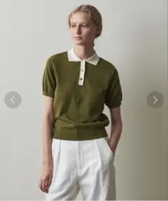 【美品】steven alan［バイカラー ポロニット］