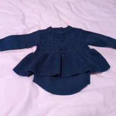 【ベビー/あったかニット】ケーブル編みニット長袖カバーオール 70cm