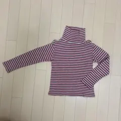 UNIQLO 赤とグレー ストライプ 長袖カットソー