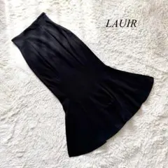 C6【ラウアー】マーメイドスカート　ロング　黒　M 無地　スリット　上品　人気