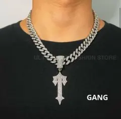 マイアミキューバンチェーン シルバー ネックレス ジルコニア ラッパー y2k