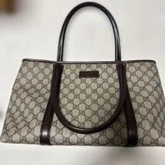 【美品】GUCCI グッチ GGプラス トートバッグ ハンドバッグ ブラウン