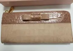 【新品未使用】miu miu 長財☆クロコ型押し リボンのサムネイル