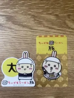 치이카와 ラーメン豚 우사기 ステッカー カード