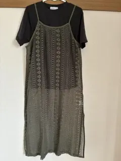 【値下げ】【新品未使用】Tシャツ　キャミセット　キャミワンピ　半袖　タグ付き M
