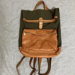 fesフェス　カウレザー×キャンバス　リュックカーキのサムネイル