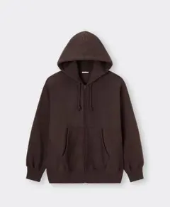 GUブラウン フルジップパーカー　L