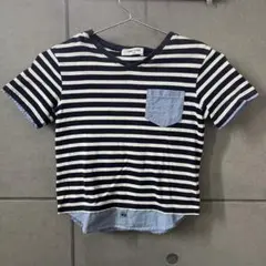COMME CA FILLE ボーダーTシャツ 120A 重ね着風