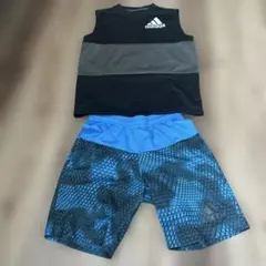 adidas ジャージ上下セット 黒・青