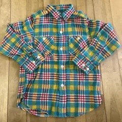 2/15-2 DENIM DUNGAREE チェック柄シャツ 140cm