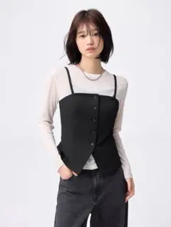【新品】GU フロントボタンビスチェ