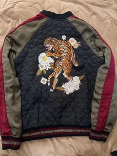 ビンテージ リバーシブルスカジャン 龍 鷹 富士 JAPAN刺繍 フェード感あり リバーシブル スカジャン 龍 虎 鷹 富士山 刺繍 90s 雰囲気 フェード