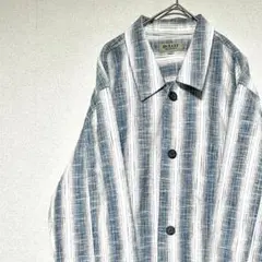 BULLIT シャツジャケット ストライプ 長袖シャツ アメカジ 水色 L