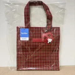 familiar チェック柄トートバッグ 赤