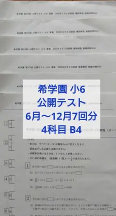 希学園 小4ベーシック算数 復習テスト1年分解説解答付 B4 - メルカリ