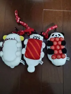 スシロー　ぬいぐるみだっこずしパスケース3個セットのサムネイル