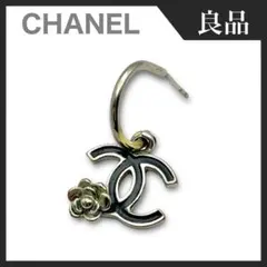 【良品】CHANEL メタル フープピアス スイング ココマーク カメリア