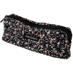 花柄/ブラック ペンケース 大容量 収納バッグ　6-68