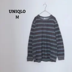 ユニクロ　カットソー　ロンT　ボーダー　綿　コットン100　カジュアル　М