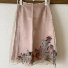 ダミアンハルーメ ピンクひざ丈スカート 美品