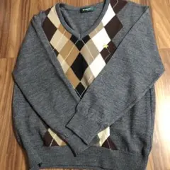 Golden Bear アーガイル Vネックセーター M