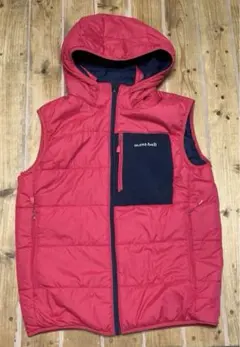 mont-bell キッズ ダウンベスト ピンク/ネイビー　160リバーシブル