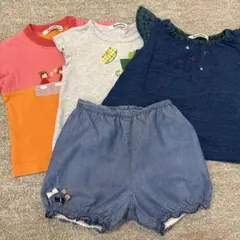 familiar パンツ 半袖Tシャツ まとめ売り チェック ネイビー 80