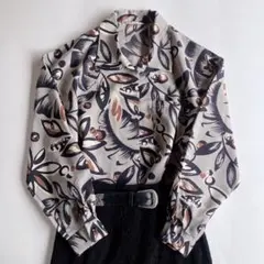 used レトロ 大柄 花柄 シャツ 古着 ヴィンテージ vintage