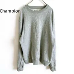 チャンピオン トレーナー グレー 刺繍ロゴ 綿100% 男女兼用 y2k 00s