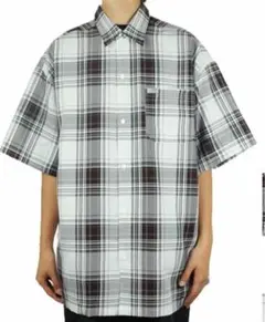 キャルトップチェックシャツCALTOP半袖カルトップ白茶XXLサイズカラー多数有